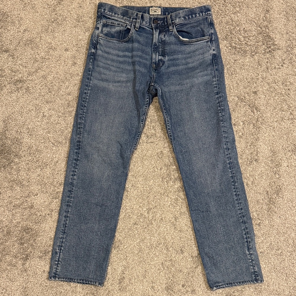 Faherty Men's Straight Blue Jeans